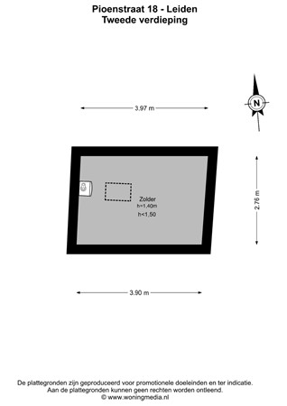 Floorplan - Pioenstraat 18, 2313 BM Leiden